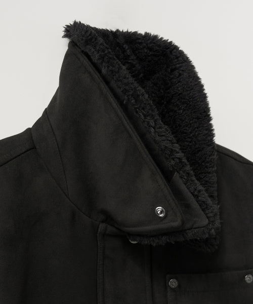 (W) Synthetic Suede Blouson Jumper Black