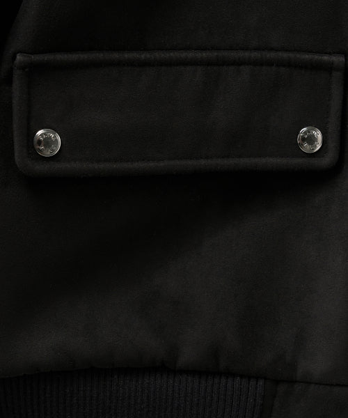 (W) Synthetic Suede Blouson Jumper Black