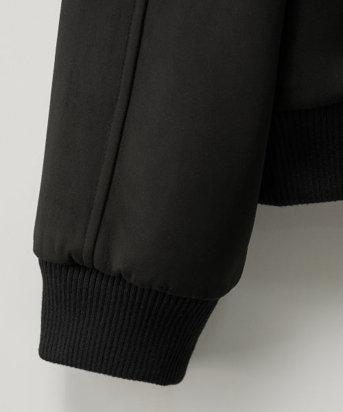 (W) Synthetic Suede Blouson Jumper Black