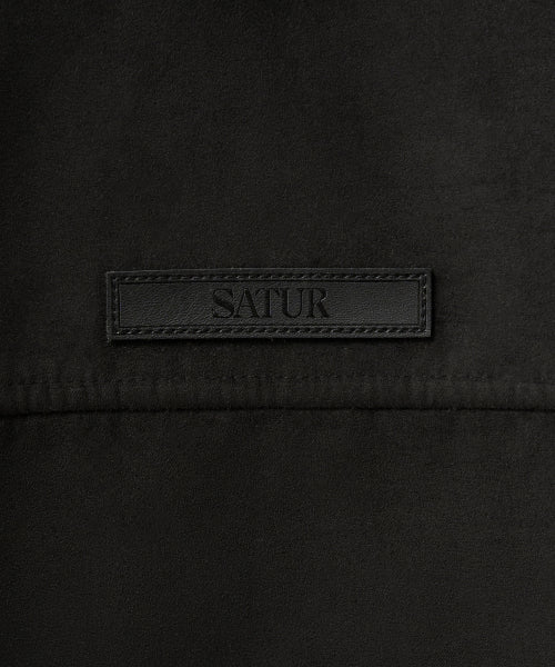 (W) Synthetic Suede Blouson Jumper Black