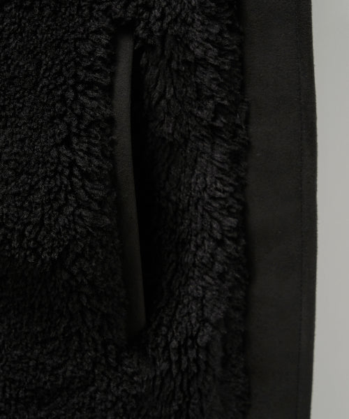 (W) Synthetic Suede Blouson Jumper Black