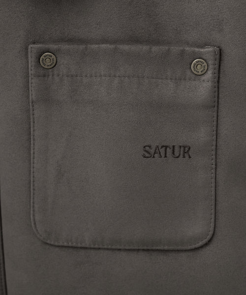 Synthetic Suede Blouson Jumper Dark Brown