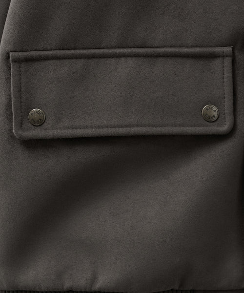 Synthetic Suede Blouson Jumper Dark Brown