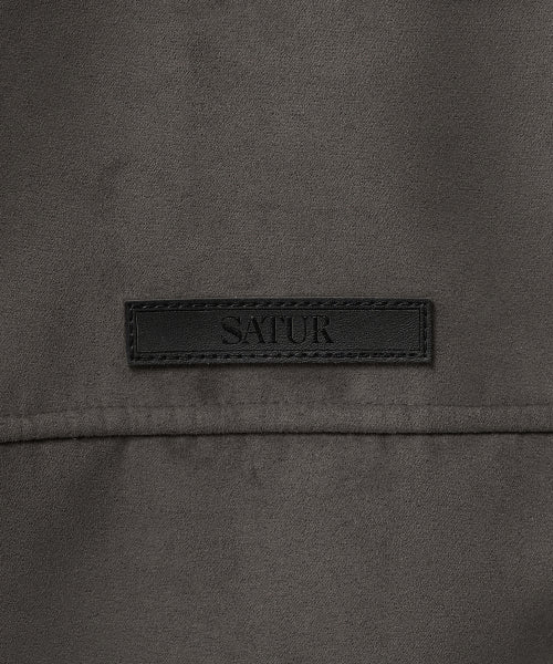 Synthetic Suede Blouson Jumper Dark Brown