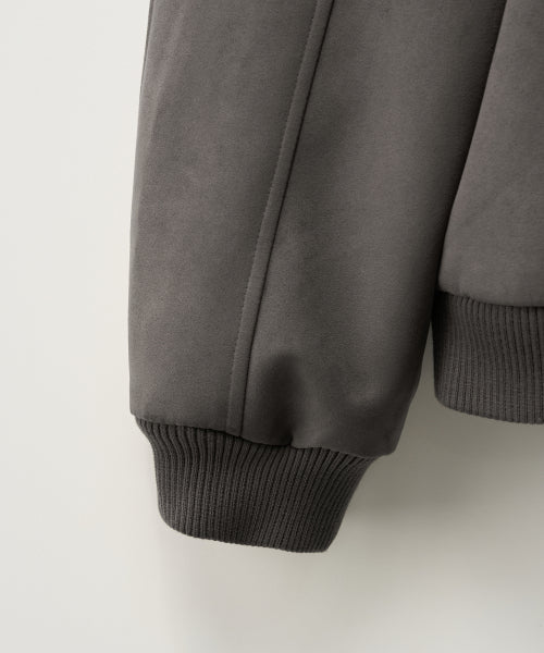 Synthetic Suede Blouson Jumper Dark Brown