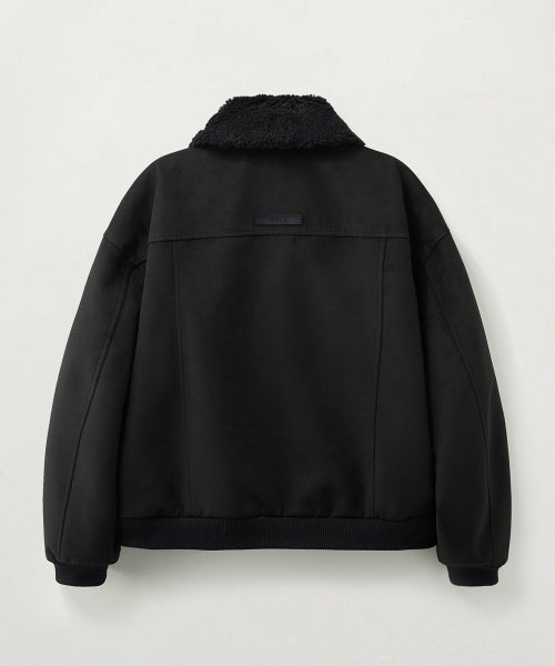 Synthetic Suede Blouson Jumper Black