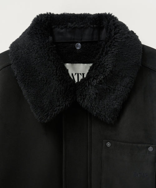 Synthetic Suede Blouson Jumper Black