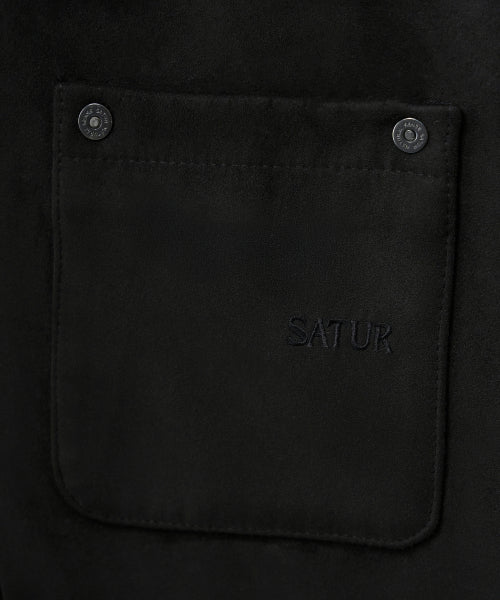 Synthetic Suede Blouson Jumper Black