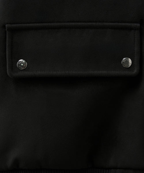 Synthetic Suede Blouson Jumper Black