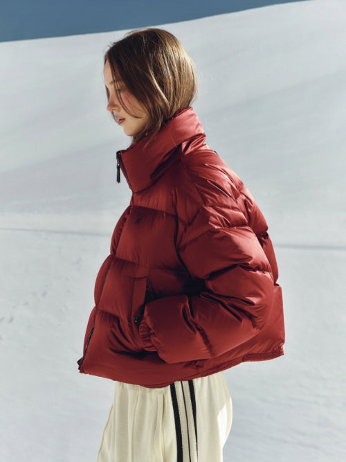 (W) Loren Crop Duck Down Padding Burgundy
