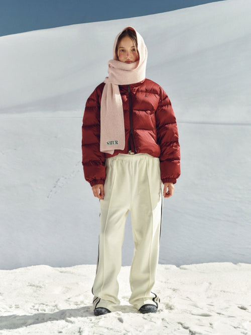 (W) Loren Crop Duck Down Padding Burgundy