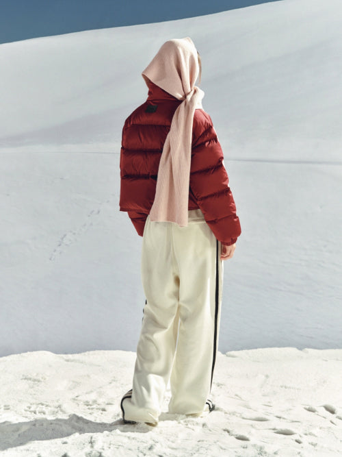 (W) Loren Crop Duck Down Padding Burgundy