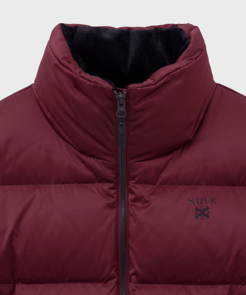 (W) Loren Crop Duck Down Padding Burgundy
