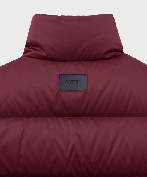 (W) Loren Crop Duck Down Padding Burgundy