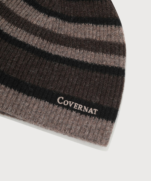 LOGO STRIPE UNCUFFED BEANIE