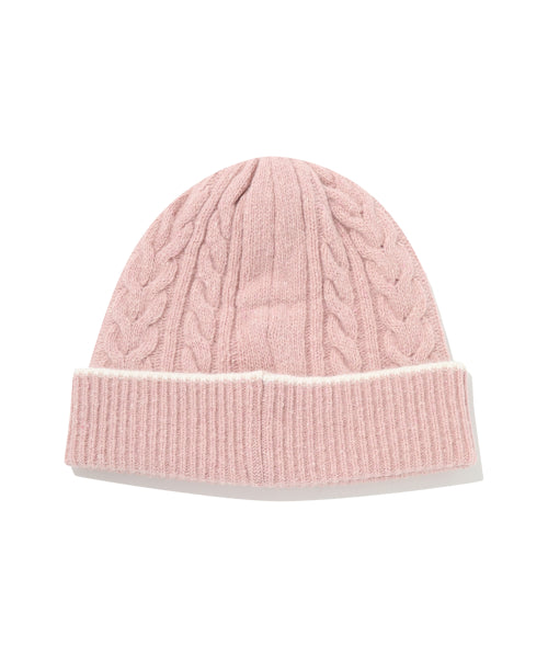 LOGO CABLE LAMBS WOOL BEANIE