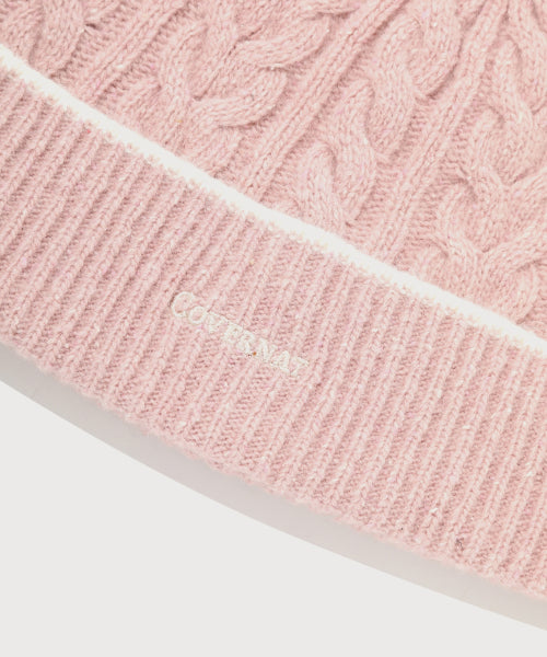 LOGO CABLE LAMBS WOOL BEANIE