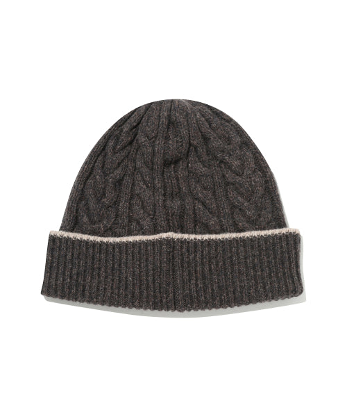 LOGO CABLE LAMBS WOOL BEANIE