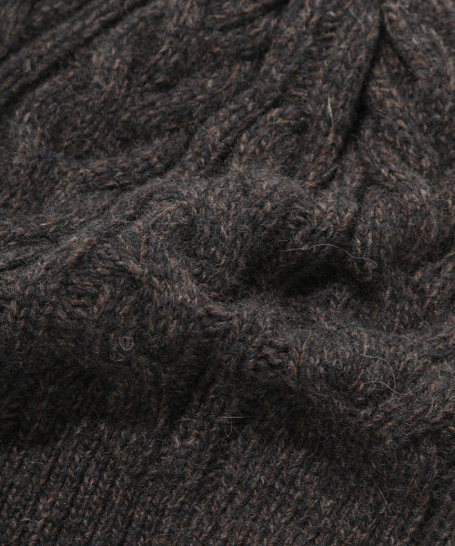 LOGO CABLE LAMBS WOOL BEANIE