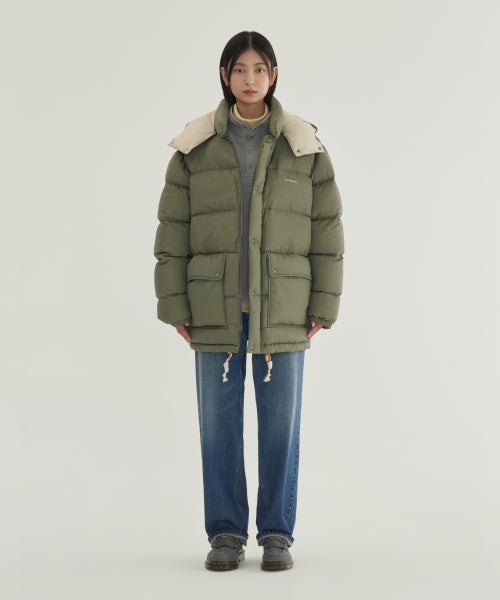 DETACHABLE HOOD MID DOWN JACKET