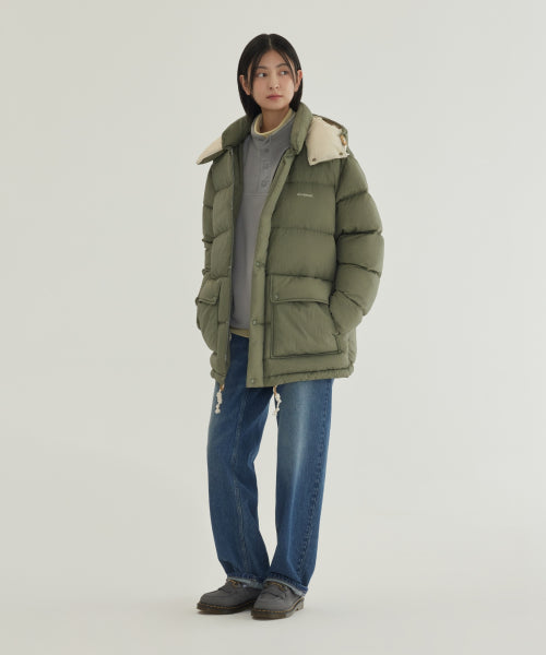 DETACHABLE HOOD MID DOWN JACKET