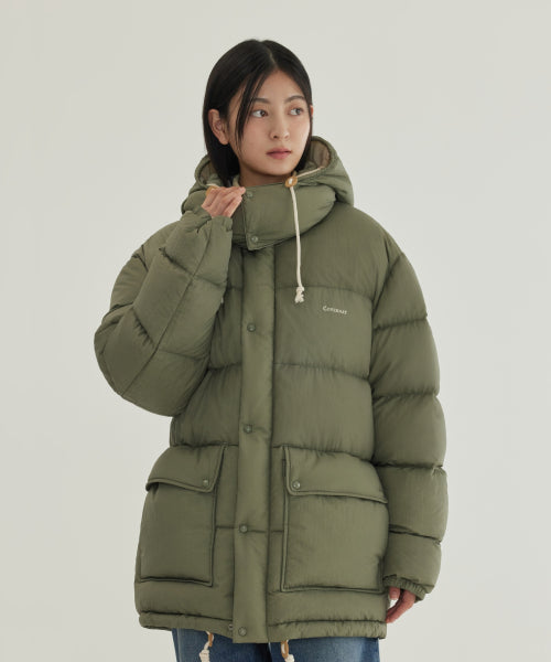 DETACHABLE HOOD MID DOWN JACKET