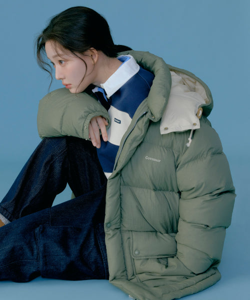 DETACHABLE HOOD MID DOWN JACKET
