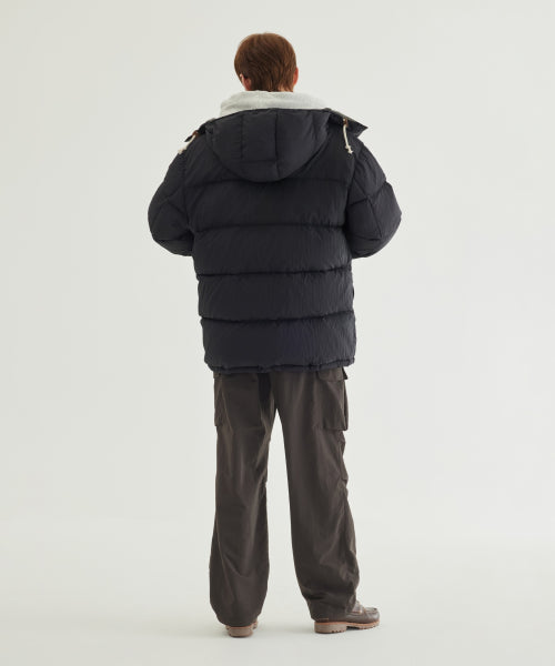 DETACHABLE HOOD MID DOWN JACKET