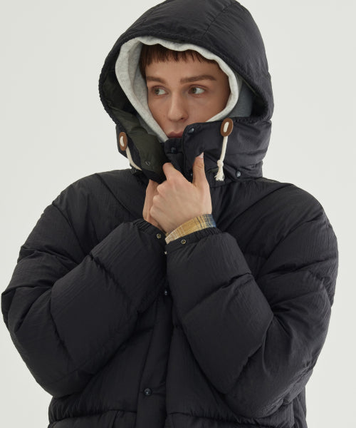 DETACHABLE HOOD MID DOWN JACKET
