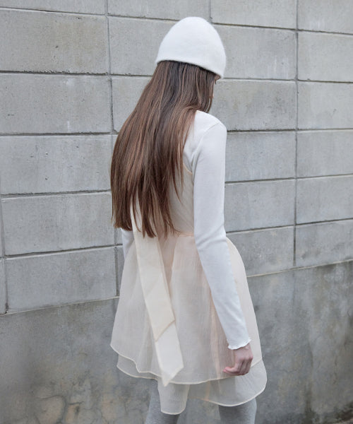 ORGANZA RIBBON MINI ONEPIECE SALMON