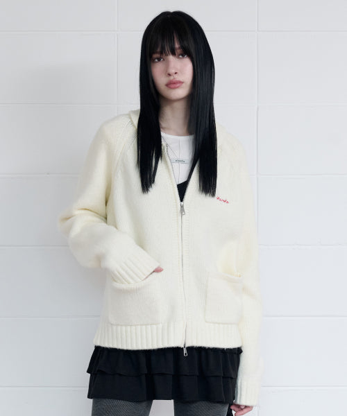 MAISON DE ROLA ZIP-UP KNIT IVORY