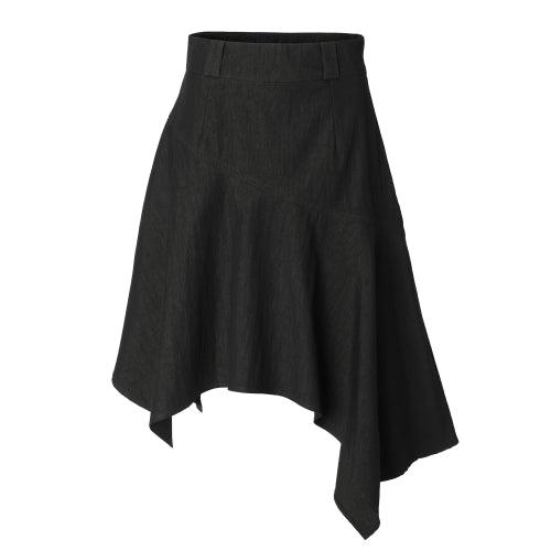 Unbalanced Midi Skirt (black)