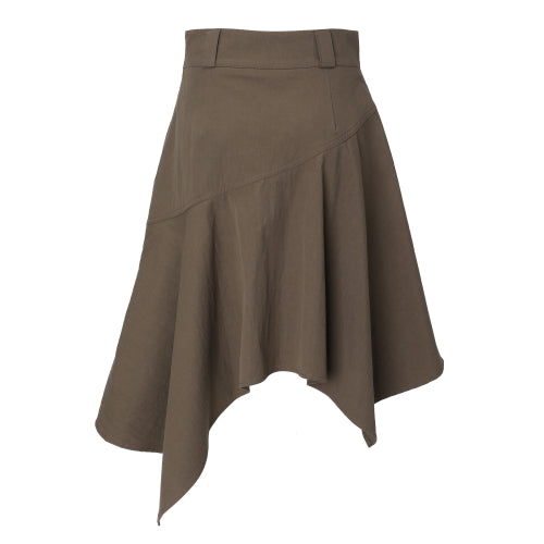 Unbalanced Midi Skirt (brown)