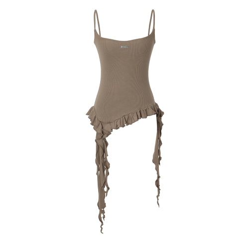 Ruffle Layered Sleeveless (brown)