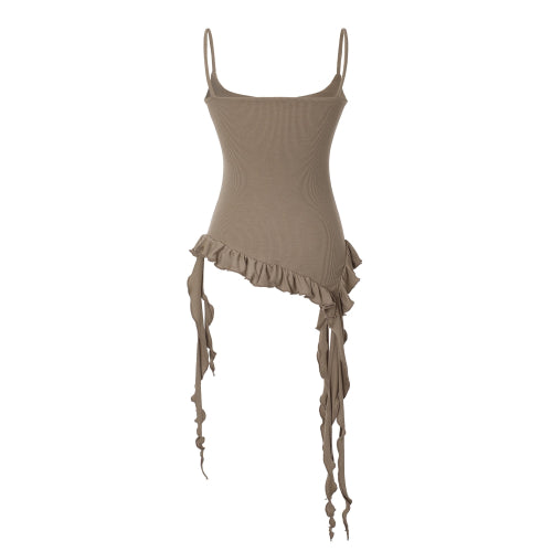Ruffle Layered Sleeveless (brown)