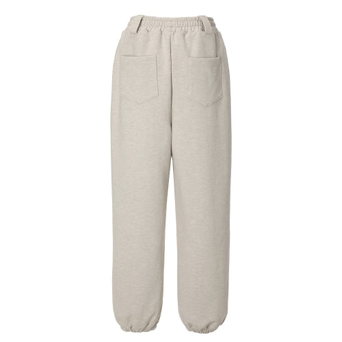 Lettering Jogger Pants (oatmeal)