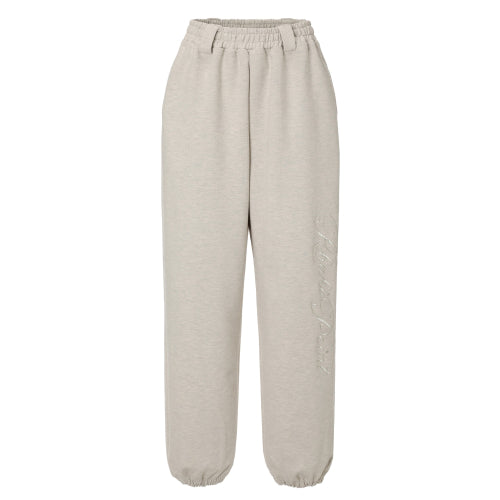 Lettering Jogger Pants (oatmeal)