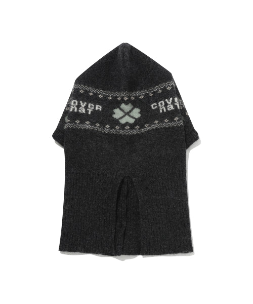 WOMAN CLOVER HEART JACQUARD ANGORA BALACLAVA