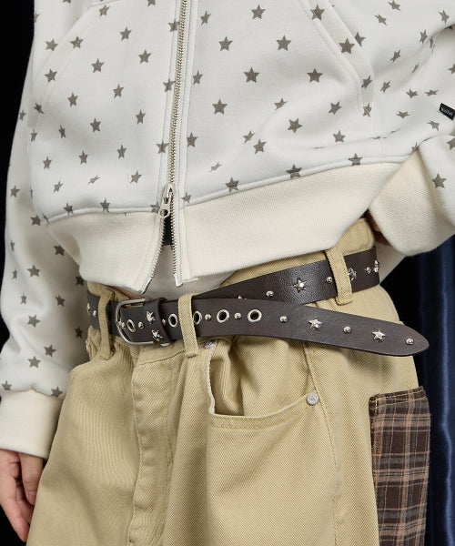 Stud Logo Belt BROWN