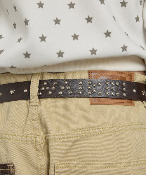 Stud Logo Belt BROWN