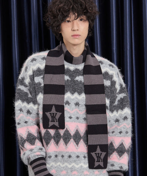 Stripe Star Muffler CHARCOAL