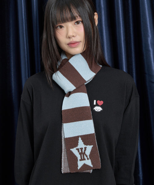 Stripe Star Muffler SKYBLUE
