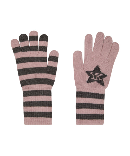 Stripe Star Knit Gloves PINK