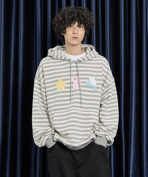 Spray Star Dolphin Hoody STRIPE GREY