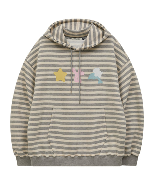 Spray Star Dolphin Hoody STRIPE GREY