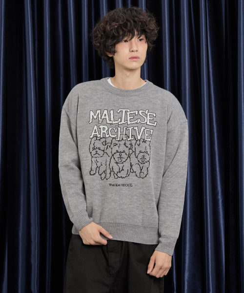 Maltese Archive Line Graphic Knit ver.2 GREY