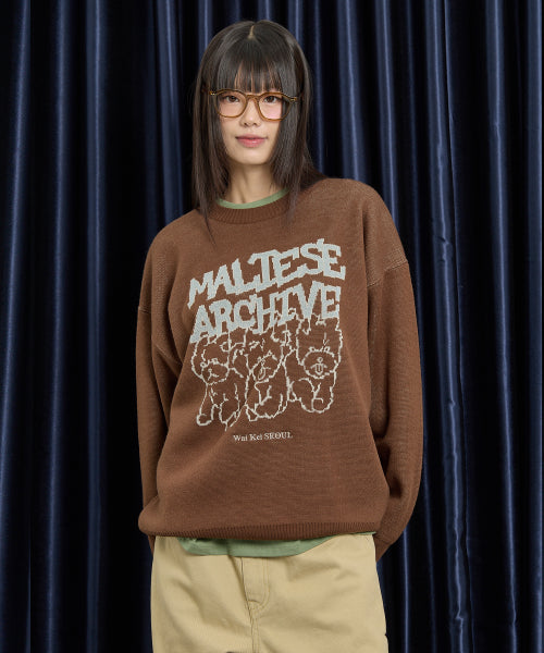 Maltese Archive Line Graphic Knit Ver.2 BROWN