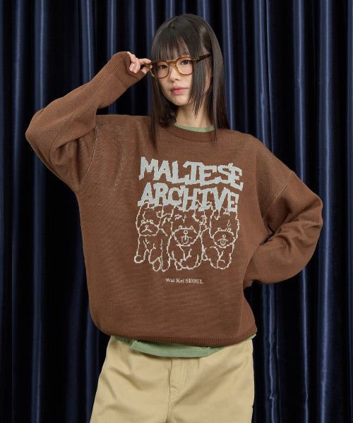 Maltese Archive Line Graphic Knit Ver.2 BROWN
