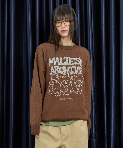 Maltese Archive Line Graphic Knit Ver.2 BROWN