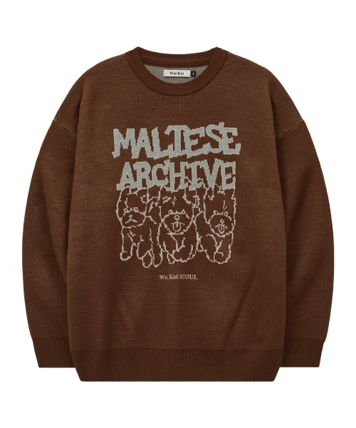 Maltese Archive Line Graphic Knit Ver.2 BROWN